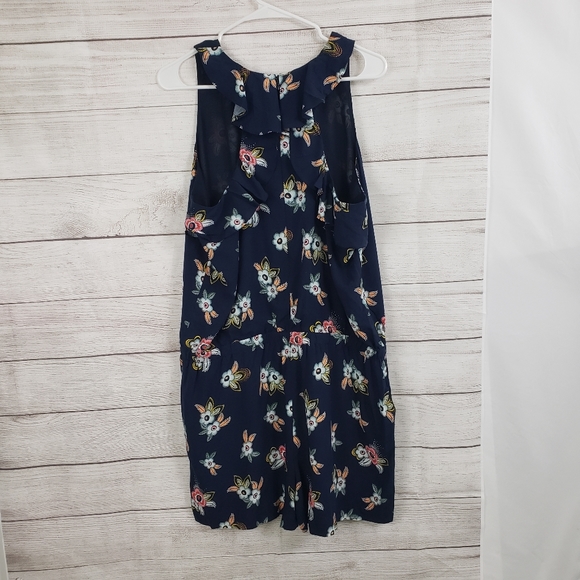 Ann Taylor Loft Navy Blue Floral Romper - Picture 2 of 3